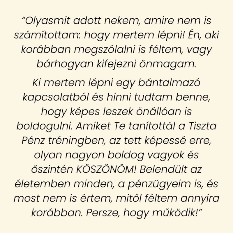 Császár Erika Mira - Tiszta Pénz - Visszajelzés 1